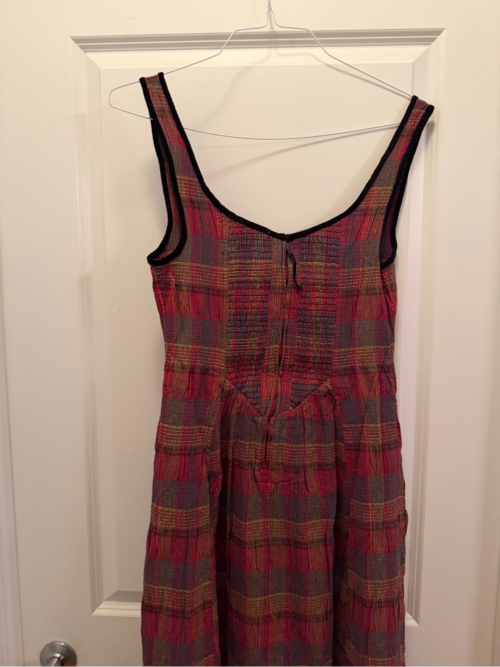 Free People Freya Strappy Plaid Midi Dress Cherry Medium NWT - Picture 12 of 16